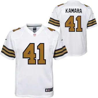 youth nike alvin kamara white new orleans saints color rush